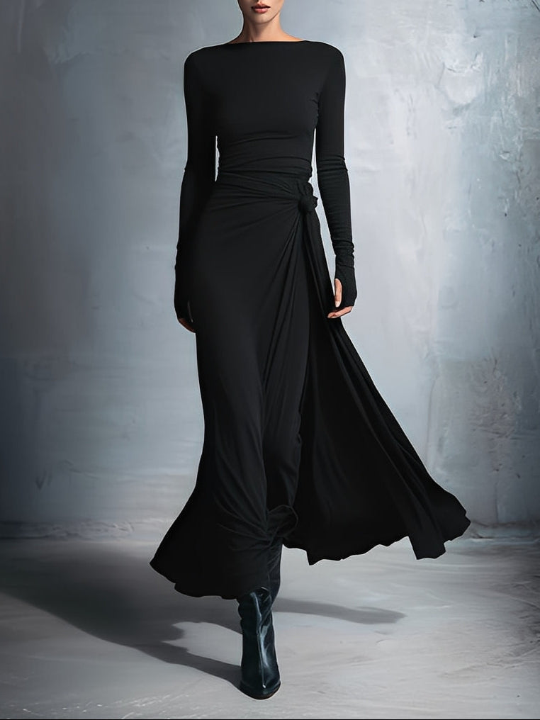 Naomie | Maxi-jurk met Zijde Knoop