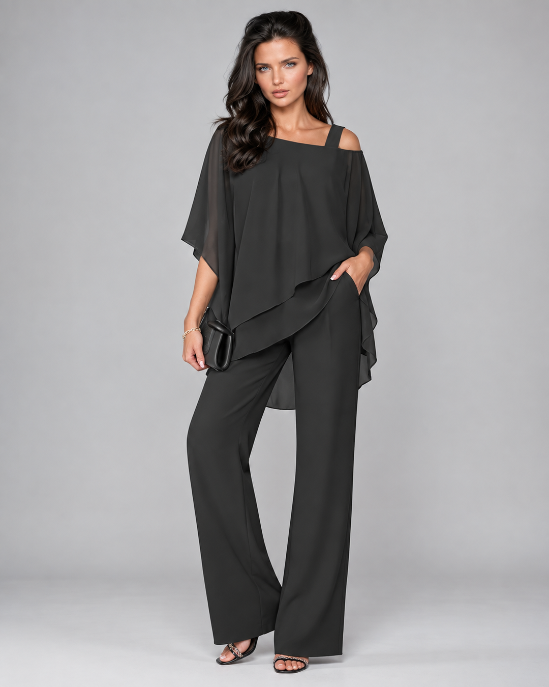 Monique™ | Elegante Tweedelige Set Met Gelaagde Top