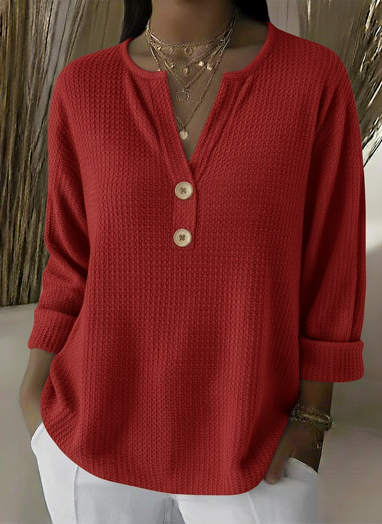 Aaltje | Top met Henley-knopen