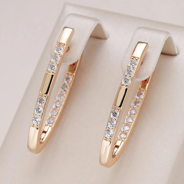 Elegante oorbellen met zirkonia in goud