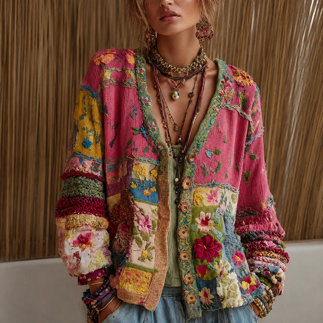 Nelleke | Getextureerd patchwork vest