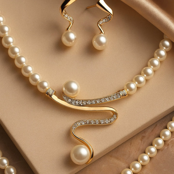 Elegante sieradenset met parels