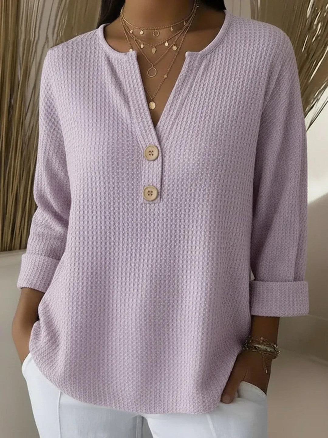 Aaltje | Top met Henley-knopen