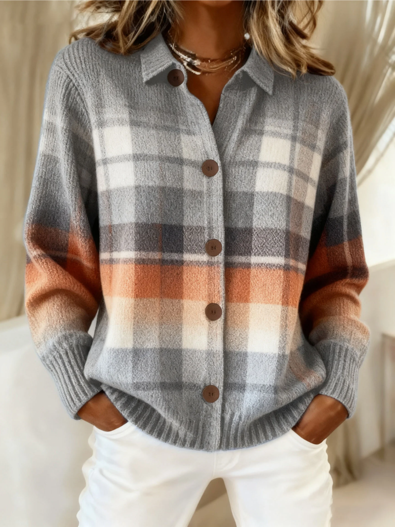 Roelofje | Warm ombre geruit vest