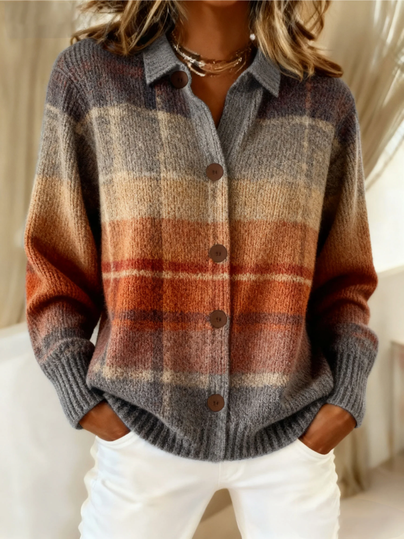 Karin | Herfst Ombre geruit vest