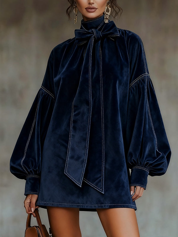 Tiphaine | Mini Jurk van Velvet met Strik