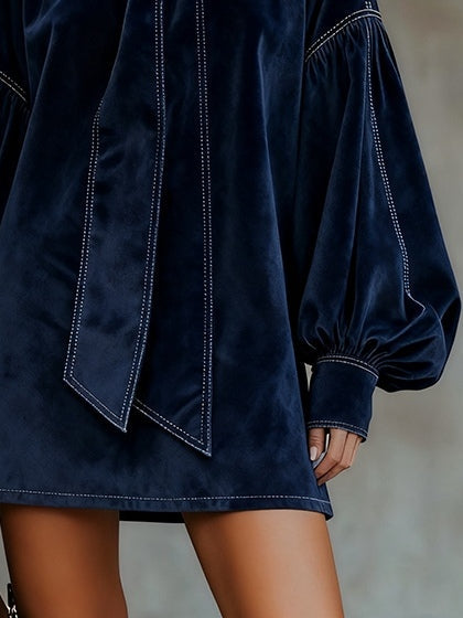 Tiphaine | Mini Jurk van Velvet met Strik