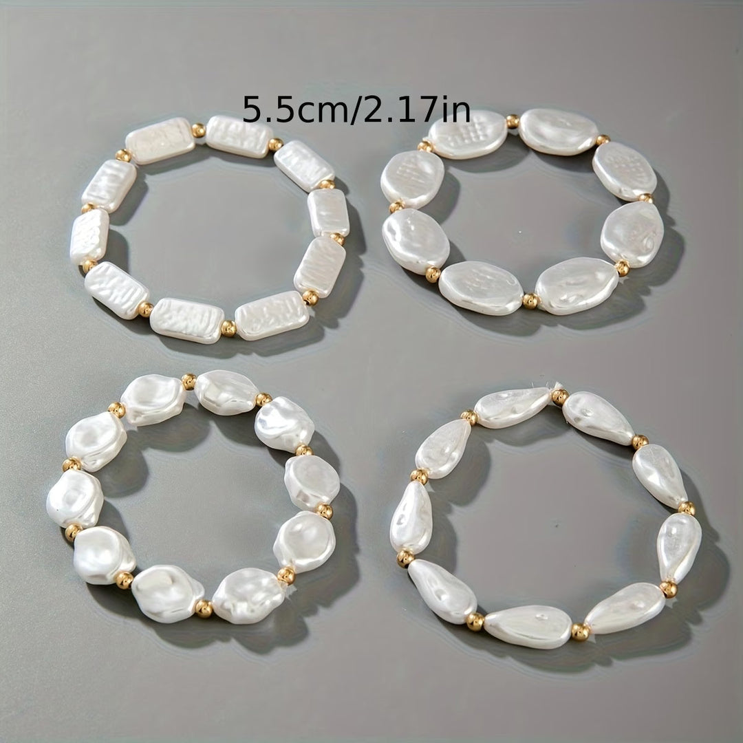 Set van 4 parelarmbanden