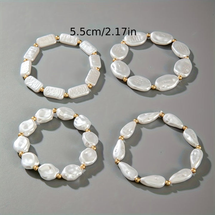 Set van 4 parelarmbanden