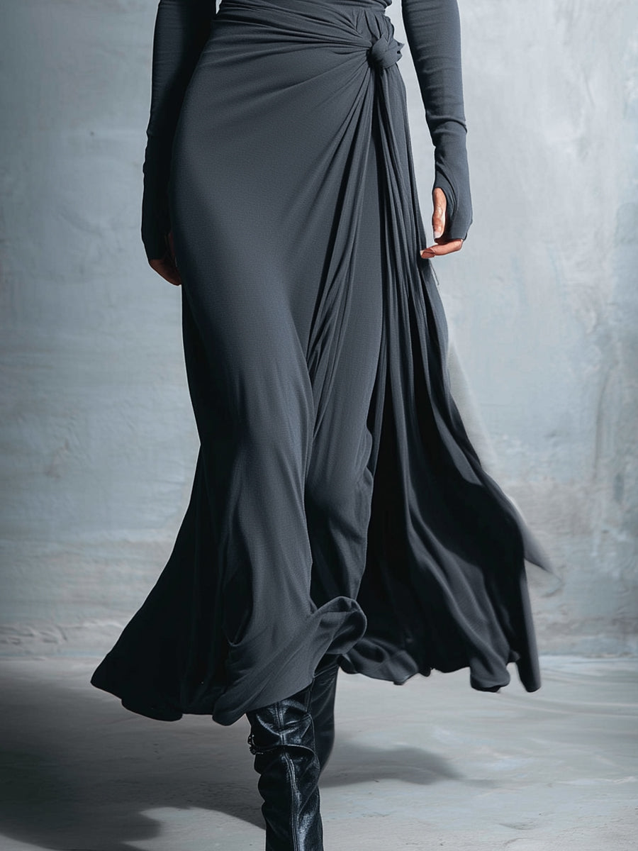 Naomie | Maxi-jurk met Zijde Knoop