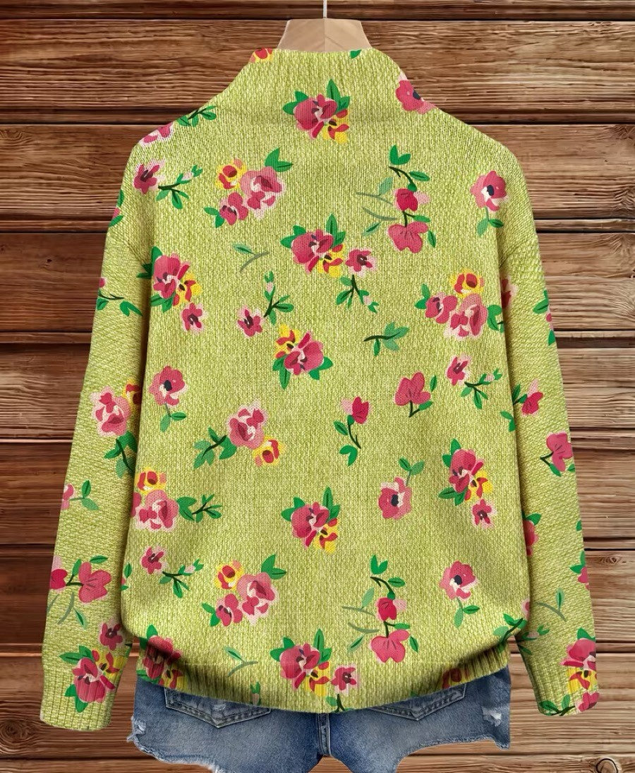 Pauline | Roze bloemenlimoen vest met rits