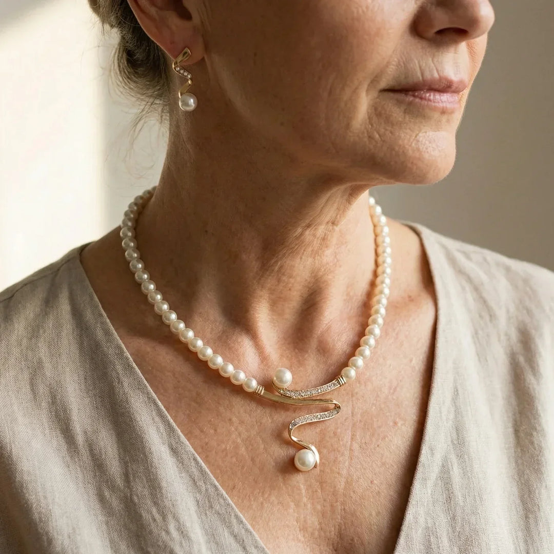 Elegante sieradenset met parels
