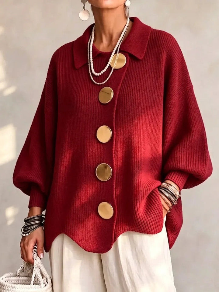 Karina | Oversized Vest met Kraag en Knopen