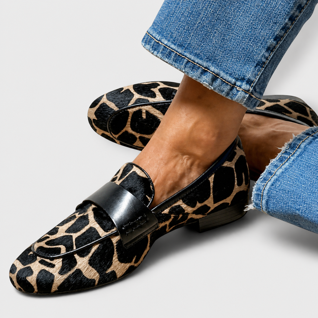 Léonie | Loafers met luipaardprint