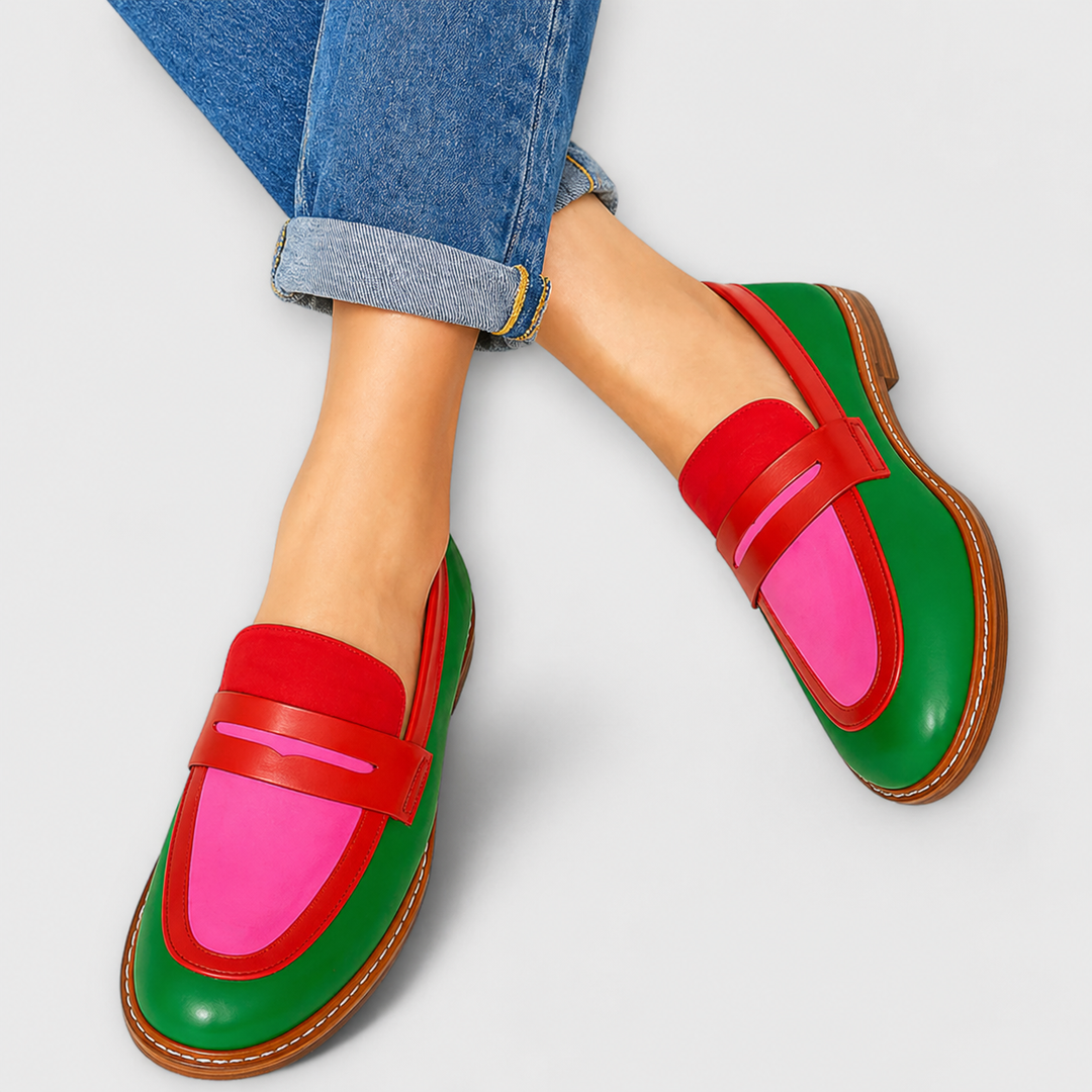 Nyla | Casual loafers met contrastrand