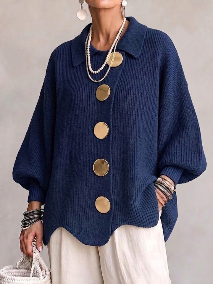 Karina | Oversized Vest met Kraag en Knopen