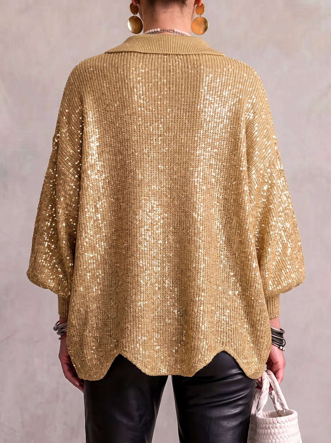 Karina | Oversized Vest met Kraag en Knopen