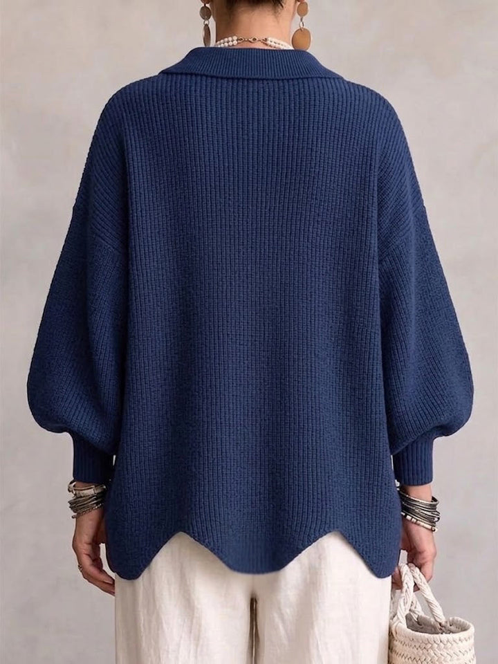 Karina | Oversized Vest met Kraag en Knopen