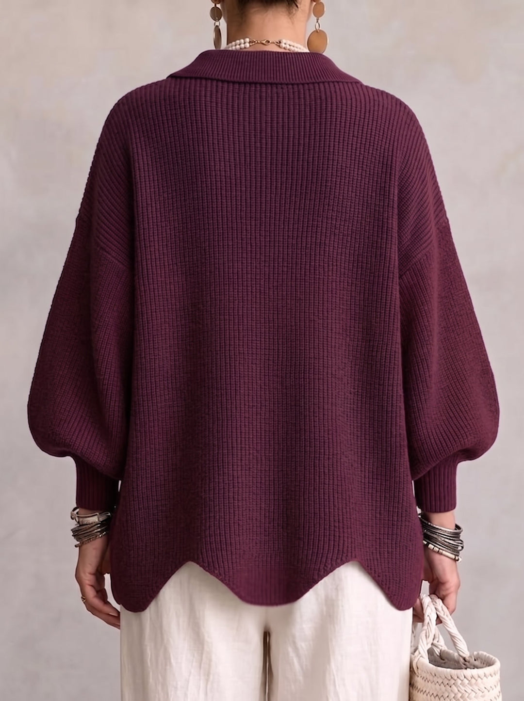 Karina | Oversized Vest met Kraag en Knopen