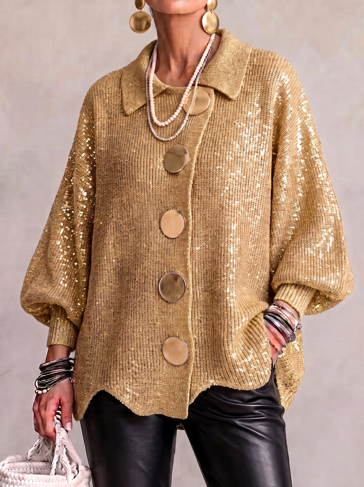 Karina | Oversized Vest met Kraag en Knopen