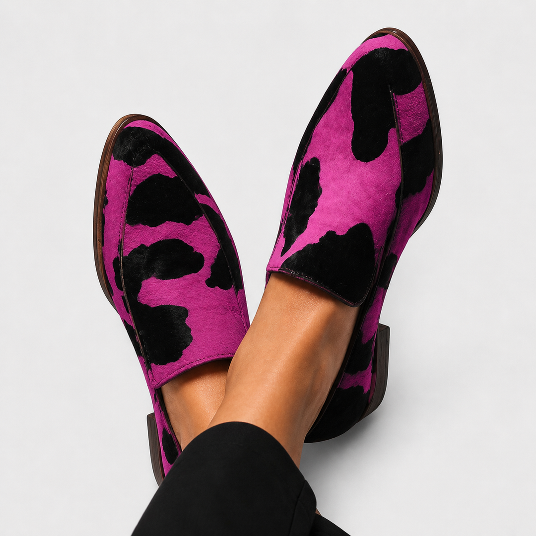 Paloma | Loafers met koeienprint