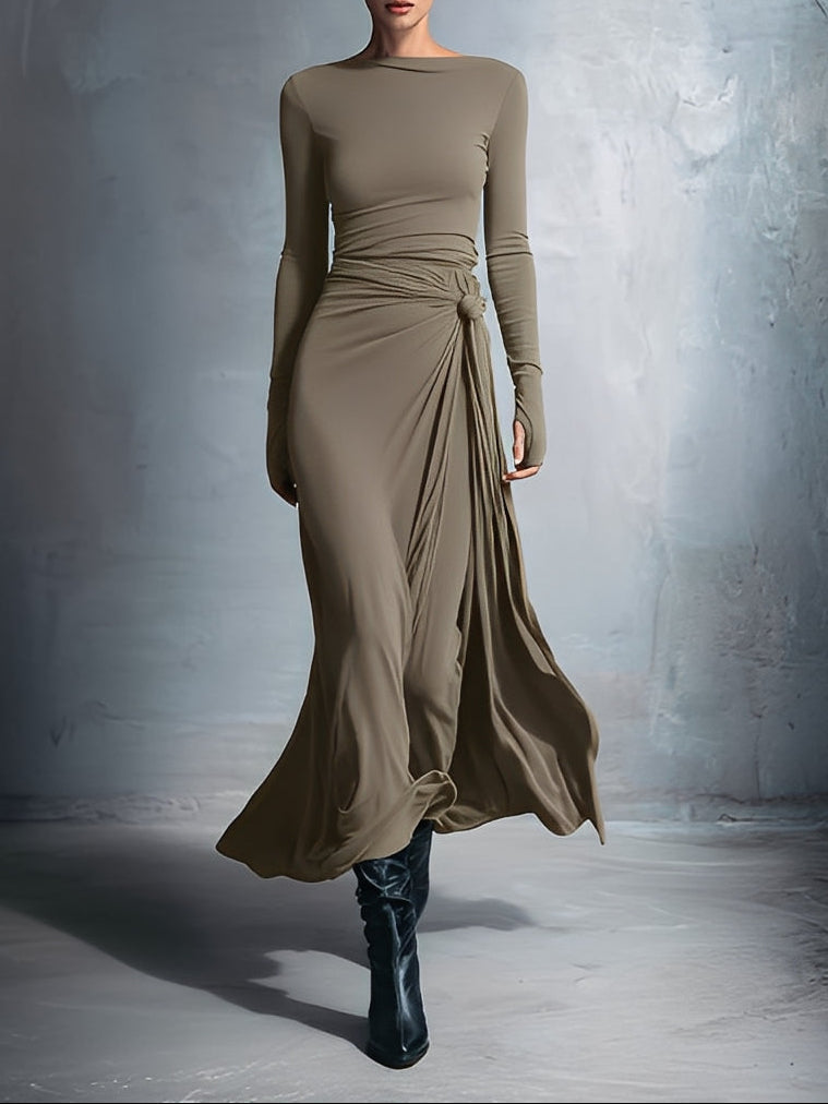 Naomie | Maxi-jurk met Zijde Knoop