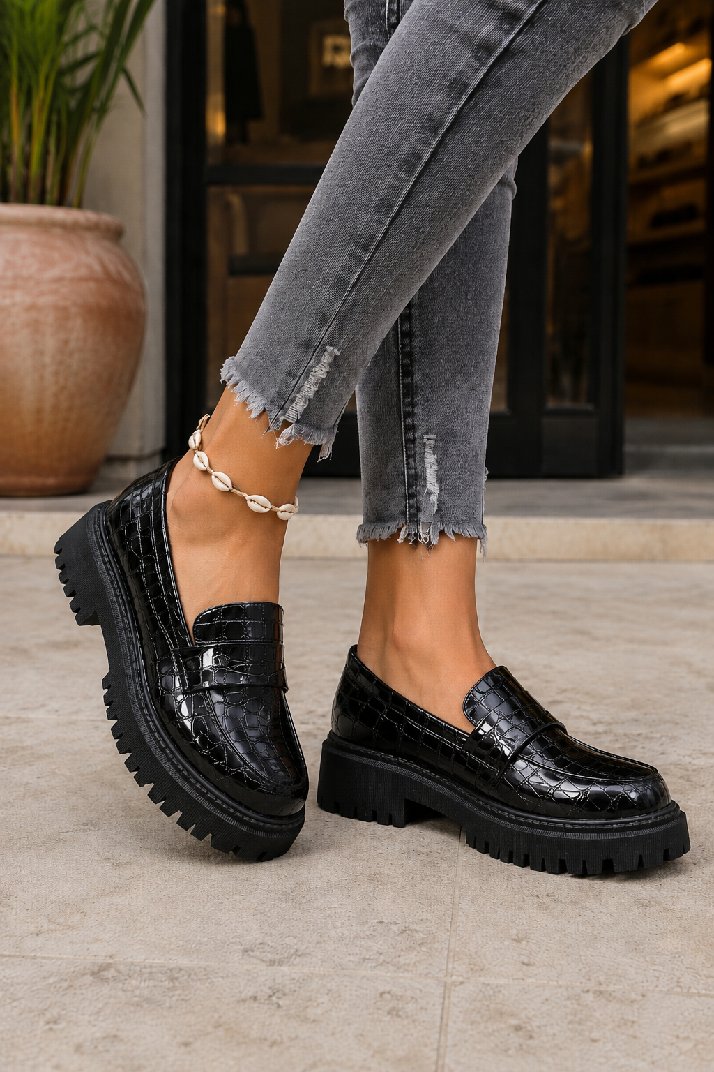 Lakloafers met Gripzool Florence
