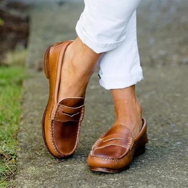 Klassieke Leren Penny Mocassins Lucie