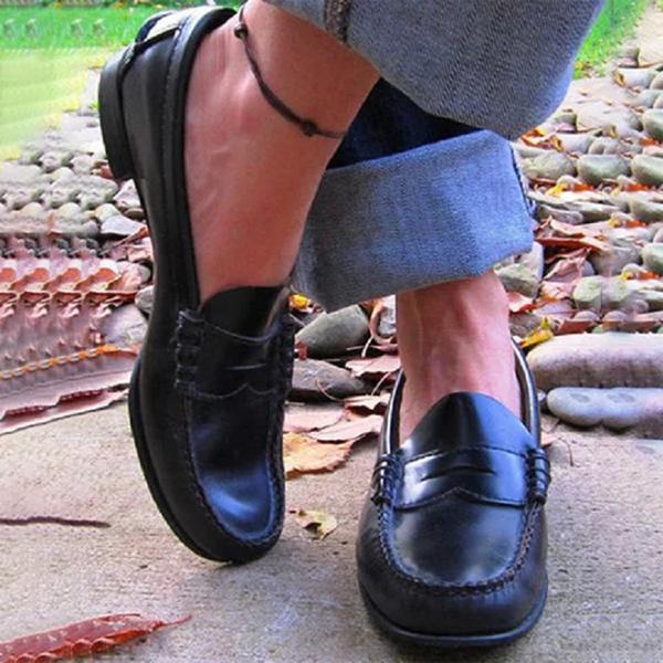 Klassieke Leren Penny Mocassins Lucie