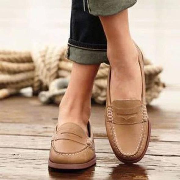 Klassieke Leren Penny Mocassins Lucie