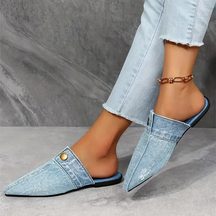 Mules Puntige Neus Denim Effect Élise