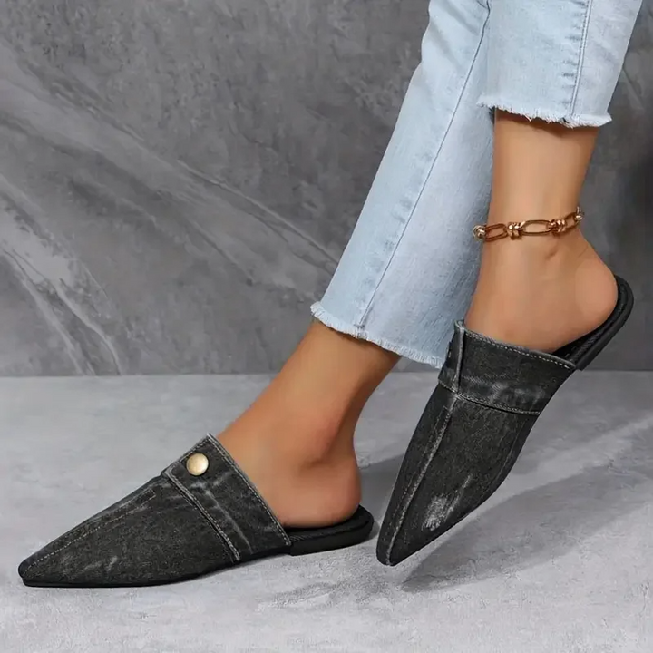 Mules Puntige Neus Denim Effect Élise