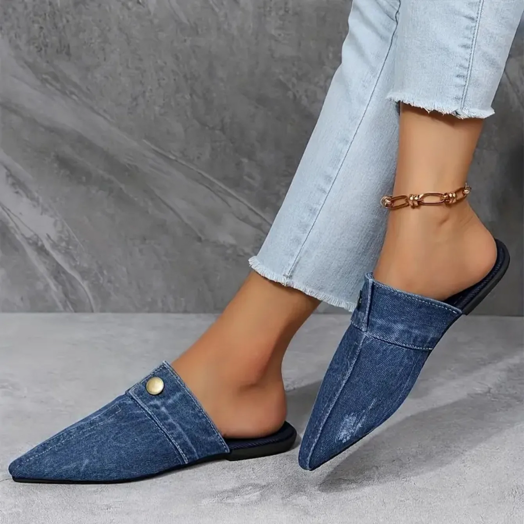 Mules Puntige Neus Denim Effect Élise