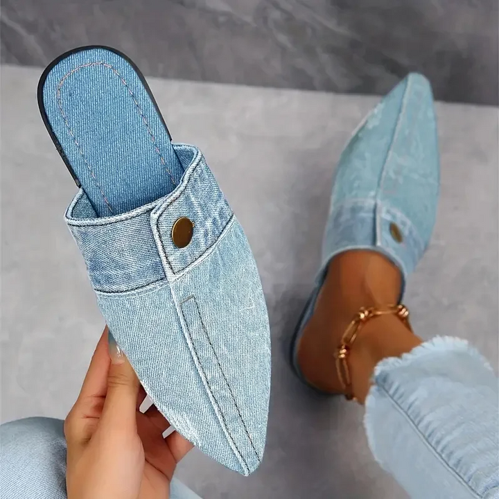 Mules Puntige Neus Denim Effect Élise