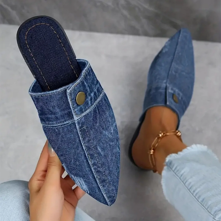 Mules Puntige Neus Denim Effect Élise